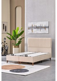 Resim Evdemo Ezgi Çift Kişilik Baza Başlık Set Krem 150 200 150 x 200 