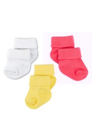 Resim Novibaby 3'lü Bambu Yenidoğan Bebek Çorap I Spring I Kız Erkek Bebek Çorabı 