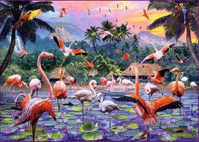 Resim Ravensburger 1000 Parça Puzzle Pembe Flamingolar 170821 