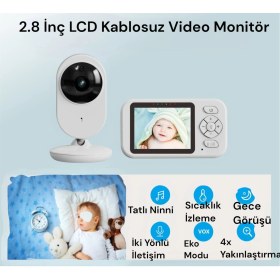 Resim 2.8 Inç Monitörlü Video Bebek Izleme Kamerası 