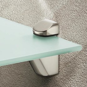 Resim Dizaynaks Raf Tutucu Cam-Ahşap Parlak Krom 4-25 Mm. - 2 Adet 