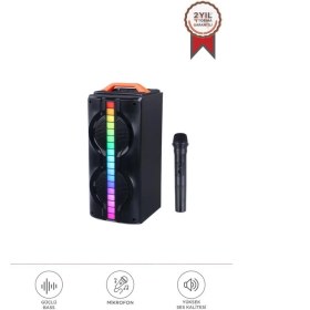 Resim Torima Bluetooth Hoparlör Mikrofonlu Rgb Işıklı Speaker KTS-1790 Siyah 