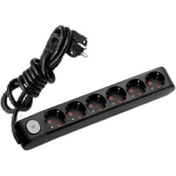 Resim tekideal Viko Siyah Altılı Topraklı 3 Metre Anahtarlı 