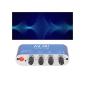 Resim Shineyee Alüminyum 4 Girişli Stereo Mikser - Bağımsız Ses Kontrolü, 3.5mm Çıkışlı Kulaklık/hoparlör Amplifikatörü Diğer 