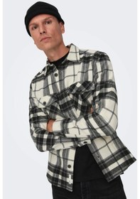 Resim Only & Sons Erkek Dökümlü Yaka Kareli Gömlek - 22026313 001 