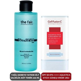 Resim The Fair Yağlı Akneye Yatkın Cilt Salisilik Asit Tonik SPF50+ 200 ML + Aquatica Stick Güneş Kremi 