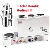 Resim Mizan Üç Demlikli 40 Lt. Çay Kazanı - 3 Adet Demlik Hediyeli Ücretsiz Kargo - Faturalı Ürün - Yetkili Satıcı - Servis - Bayi