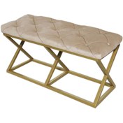 Resim evodeko Gold – Beyaz Bench Puf 