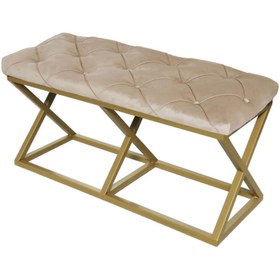 Resim evodeko Gold – Beyaz Bench Puf 