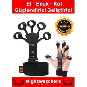 Resim Nightwatchers Deluxe Özel Spor Kas Parmak El Bilek Kol Geliştirici Kavrama Silikon Örümcek Lastik 