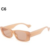 Resim Xifu Shop C C6 Küçük Dikdörtgen Moda Renkli Kare Retro UV400 Plaj Gözlüğü (Yurt Dışından) 