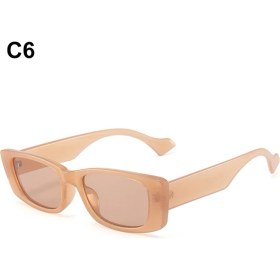 Resim Xifu Shop C C6 Küçük Dikdörtgen Moda Renkli Kare Retro UV400 Plaj Gözlüğü (Yurt Dışından) 