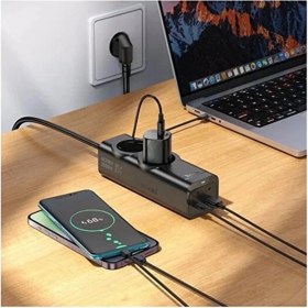 Resim Colezium 67W Hızlı Şarjlı Akıllı Çoklu Priz - 2000W Güç, 2 Usb-C + 2 Usb-A Çıkışlı, Telefon &amp; Laptop Uyumlu 