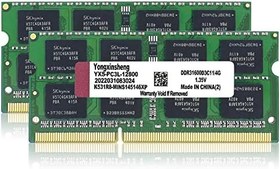 Resim Yongxinsheng 8GB Kit (2 x 4GB) DDR3L/DDR3 Ram 1600MHz PC3L-12800S Sodimm Taşınabilir Bellek 204 Pinli CL11 Non-vb Arabelleksiz 1,35 V / 1,5 V 2Rx8 Dual Rank Dizüstü Bilgisayar Bellek Apple Mac Macbook iMac için 