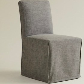 Resim Cape Chair Without Armrest - Linen Look-Anthracite / Removable Cover 