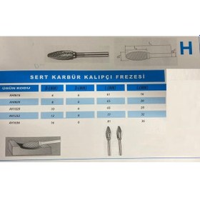 Resim Sert Metal Kalıpçı Freze H Formu 