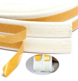 Resim Tify Kapı ve Pencere Izolasyon Bandı - Fitili Kauçuk Beyaz 2 x 50 = 100 Metre, D Tipi 