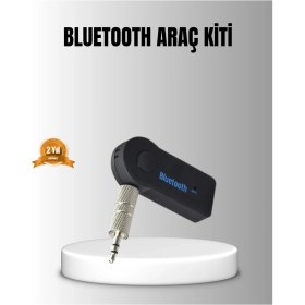 Resim Bluetooth Aux Araç Kiti Eller Serbest Müzik Çalar Dahili Mikrofonlu 