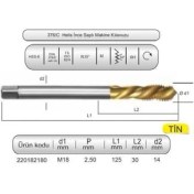 Resim Diatools Hsse DIN376/C 35° Helis M18X2,5 (6h) Tin 