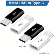 Resim 4'lü Paket Mikro USB'den USB-C'ye OTG Adaptörü (2 Siyah ve 2 Beyaz) - 5W-10W Hızlı Şarj ve Veri Aktarması ile USB 3.1'den 2.0'e Adaptör, Galaxy, Huawei, Tip-C Telefonlar / Tabletler / Laptoplar için Tak ve Çalıştır, Cihaz Bağlantısı | Modern Adaptör Stili | Dayanıklı Adaptör Yapımı 