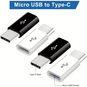 Resim 4'lü Paket Mikro USB'den USB-C'ye OTG Adaptörü (2 Siyah ve 2 Beyaz) - 5W-10W Hızlı Şarj ve Veri Aktarması ile USB 3.1'den 2.0'e Adaptör, Galaxy, Huawei, Tip-C Telefonlar / Tabletler / Laptoplar için Tak ve Çalıştır, Cihaz Bağlantısı | Modern Adaptör Stili | Dayanıklı Adaptör Yapımı 