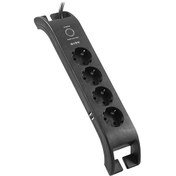 Resim S-link SPG3041 2m 2xUSB=2.4a 3G1.5mm2 900 Joule 4lü Akım Korumalı Siyah Priz 