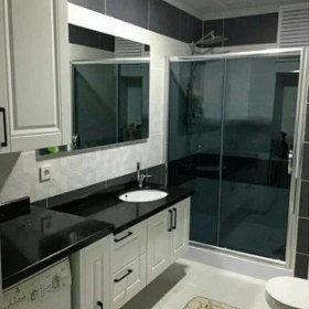 Resim Özel Duş Özelduş 110*140 cm Arası 5 mm Füme Cam Parlak Profil..teknesiz 