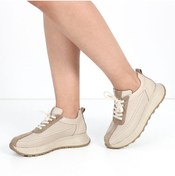 Resim Celal Gültekin Kadın Vizon Bağcıklı Kalın Tabanlı Süet Deri Sneaker 