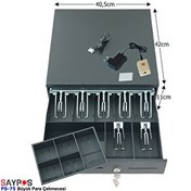 Resim Saypos PS75 Para Çekmecesi 7 Banknot Gözlü Açma Buton ve Adaptörlü Anahtardan Açılır 40.5x42x11 CM 