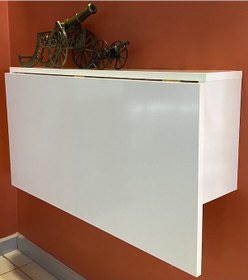 Resim Duvara Monteli Raflı Katlanır Portatif Açılır Kapanır Masa 90*60 cm 