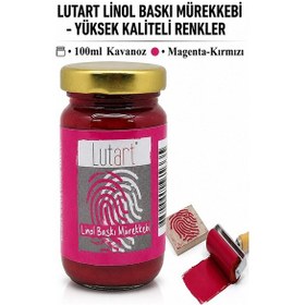 Resim Linol Mürekkebi 100 Ml 1 Adet Lutart Linol Baskı Boya Mürekkebi Blok Baskı Sanat Su Bazlı Matbaa Mürekkebi Hobi Kırmızı 