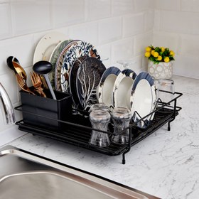 Resim Vomex Tezgah Üstü Bulaşıklık ve Bardaklık - Siyah 