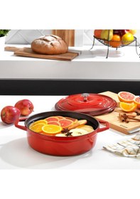 Resim Schafer Guss Chef Döküm Basık Tencere 26 Cm Kırmızı 