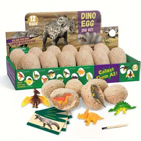 Resim Bir Set Dinozor Fosil Kazı Yumurtaları - 12 Benzersiz Dinozor Yumurtası ile 12 Sevimli Dinozor Keşfi, Birkaç Farklı Dinozor Yumurtası Üzerinden Kazın, Arkeolojik Dinozor Yumurtası Kiti, Paskalya Yumurtaları, Paskalya Parti Malzemeleri ve Doğum Günü Partileri İçin İdeal Bir Hediye. 