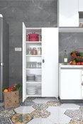 Resim Kenzlife 2 Kapılı Dolap Çilem 188*070*032 Byz Kilitli Ayaklı Banyo Mutfak Ofis Kitaplık Ayakkabılık 