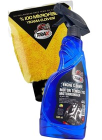 Resim ÇakırGrup Oto Motor Temizleyici Sprey 500 ml ve Trax %100 Mikrofiber Kaliteli Yıkama Eldiveni 