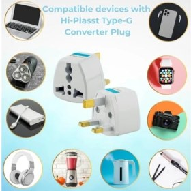 Resim Kyrotech Tip G, Ingiliz Adaptör Fişi, Hindistan, Ingiltere, Dubai, Hong Kong, Irlanda, Singapur, Kıbrıs, Hac, Umre Uyumlu, 2 ve 3 Uçlu Seyahat Fiş Çevirici Dönüştürücü Priz, Uluslararası Güç Adaptörü 
