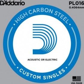 Resim D'Addario PL016 Plain Steel Elektro ve Akustik Gitar Tek Tel (16) 