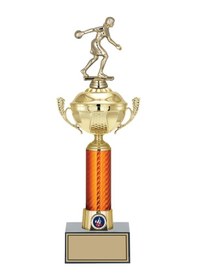 Resim Odak Kupa - Figürlü Kupalar - Bowling Kadın Figürlü Kupalar Fg-056 B - 42 Cm Altın - Beyaz 