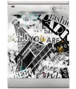 Resim Jasmin2020 Bulaşık Makinası Sticker Kaplama Etiketi Paris Popart 