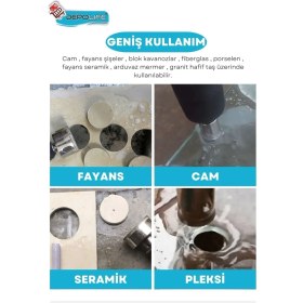 Resim 14MM Mermer Granit Fayans Cam Yuvarlak Delme Panç Elmas Uç Yuvarlak Açma Matkap Için Karot 