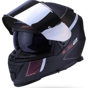Resim Ls2 Storm 2 Velvet Full Face Motosiklet Kaskı Şeffaf + Gökkuşağı Vizörlü 