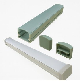 Resim Led Kanal Profil Sıva Üstü 11x18mm Eloksallı Alüminyum 2 Metre 8117 Şeffaf Opak Pleksi Yan Kapak Metal Tutucu 