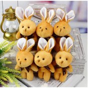 Resim Lambbos Fiyonklu Peluş Tavşan Anahtarlık Kahverengi 