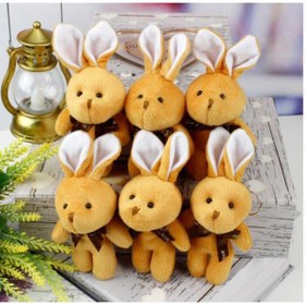 Resim Lambbos Fiyonklu Peluş Tavşan Anahtarlık Kahverengi 