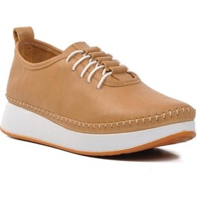 Resim Ayakmod 24077 Bej Hakiki Deri Kadın Günlük Ayakkabı 001 