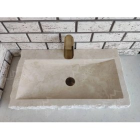 Resim Traverten Patlatma Yay Mermer Lavabo 