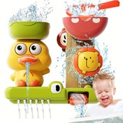 Resim Emniyetli, Tokalı Etkileşimli Ördek Banyo Oyuncağı - Renkli Karikatür Çok Amaçlı Küvet Oyuncakları, Su Kepçesi ve Hayvan Şekilleri (Ayı, Aslan) Dahil, Güvenli Zehirsiz Plastik, Doğum Günü Hediyesi için Mükemmel, Banyo ve Duş Zamanı Eğlencesi, Kullanıcı Dostu Tasarım 