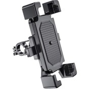 Resim Global Motosiklet Gidon 4.5-6.3 İnç Telefon Tutucu Cep Telefonu Standı Kelepçe Siyah 