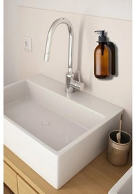 Resim Metal Askı Aparatı Sıvı Sabun Şişesi Askı Aparatı, Metal Sabunluk Askı Aparatı Siyah 